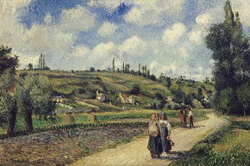 Landschap bij Pontoise, de weg naar Auvers, Camille Pissarro