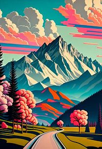 Blick auf die Alpen - Pop Art