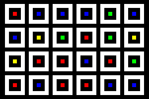 Verschachtelt | Mittig | 06x04 | N=02 | Random #03 | RGBY