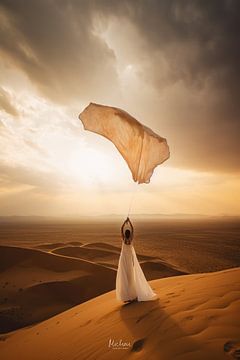 Zephyr - Bride in desert van Michou