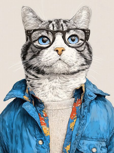 Hipster Cat 20 by JBJart Justyna Jaszke
