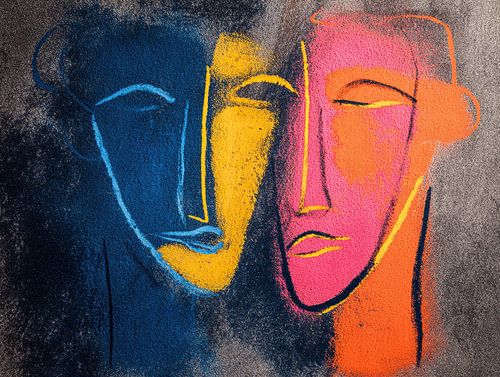 Lebendiges Duo in kräftigen Farben