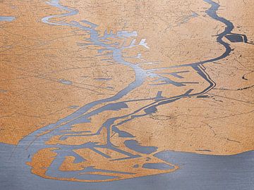 Havenkaart Rotterdam - papier op staal van Frans Blok - foto's, kunst en andere wanddecoratie