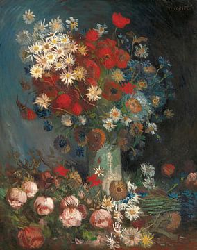 Stilleven met weidebloemen en rozen, Vincent van Gogh