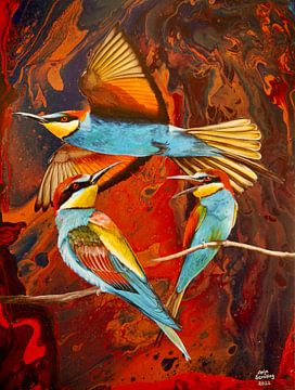 Bee-eater birds - Trio by Anja Semling