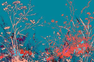 Japanische Wildblumen in bunten Farben