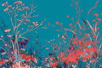 Japanische Wildblumen in bunten Farben