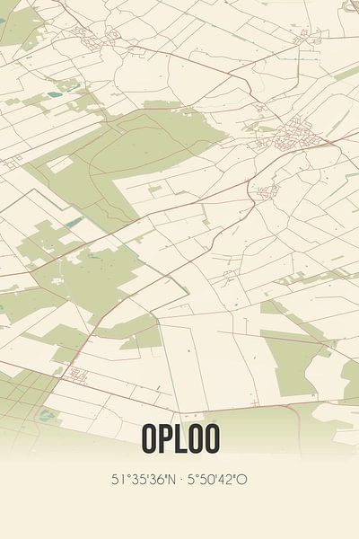 Alte Landkarte von Oploo (Nordbrabant) von Ortsdrucke