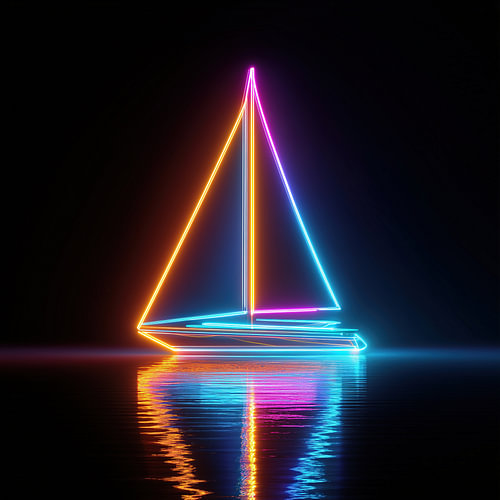 Neon zeilboot