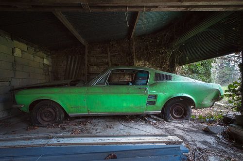 Verlaten Ford Mustang.