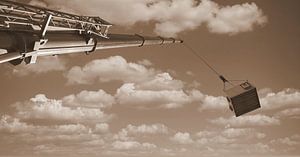 Mobilkran in Sepia