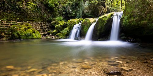 Schießentumpel waterval, Mullerthal, Luxemburg (panorama)
