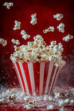 Popcorn explosion in a retro cup by Poster Art Shop