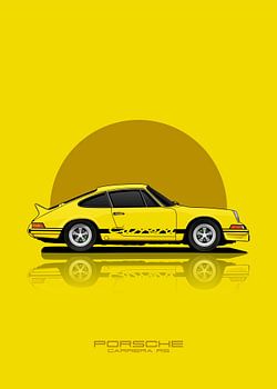 Voiture d'art PORSCHE CARRERA RS Jaune