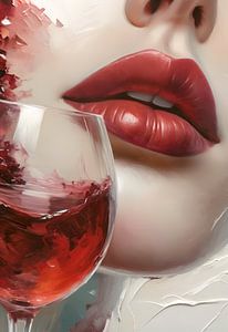 Rotwein und rote Lippen