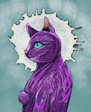 Portret van een paarse kat