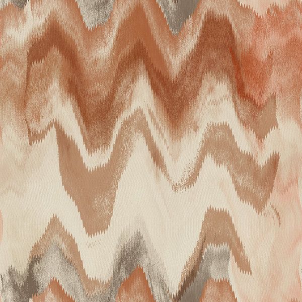 Motif rétro abstrait des années 70 en terracotta, blanc, gris II par Dina Dankers