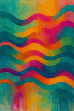 Abstract Pulse Lines - Warm Surge van Moonheart Artworks