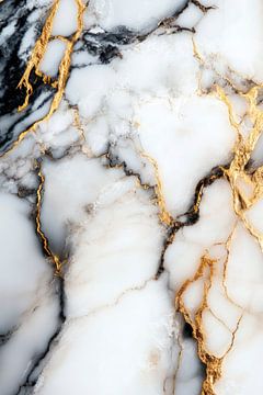 Elegantes Marmor-Muster in Schwarz und Gold von Poster Art Shop