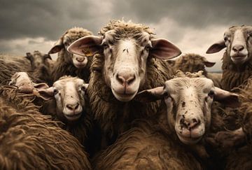 Portrait de moutons