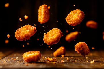 Knapperige nuggets in de lucht - een moment van plezier van Poster Art Shop