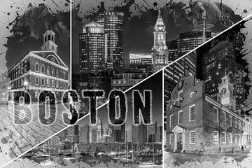 BOSTON Urban Collage No. 1 van Melanie Viola