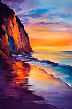 Avondstemming op het strand - Kleurrijke reflecties van Poster Art Shop