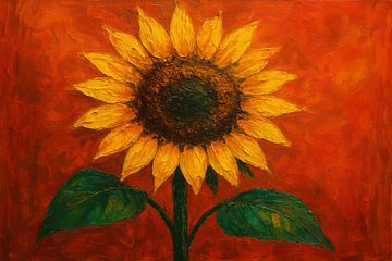 Fleur jaune avec profondeur sur Imperial Art House