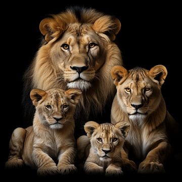 Famille de lions sur TheXclusive Art
