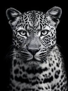 Leopard – Eleganz und Fokus im Schwarzweiß