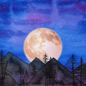 Mond über den Bergen