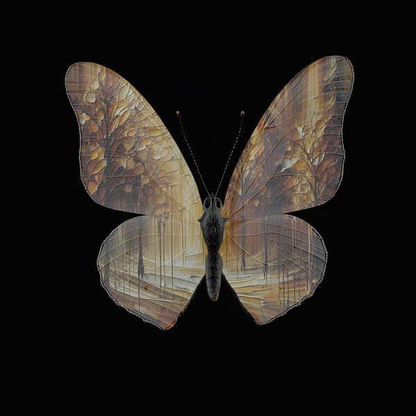 Butterfly gold forest by FoXo Art