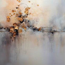 Abstract schilderij - mist en wolken -A6 van Joriali abstract en digitale kunst