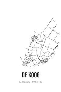 De Koog (Noord-Holland) | Landkaart | Zwart-wit van Rezona