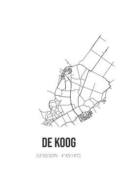 De Koog (Noord-Holland) | Landkaart | Zwart-wit van MijnStadsPoster