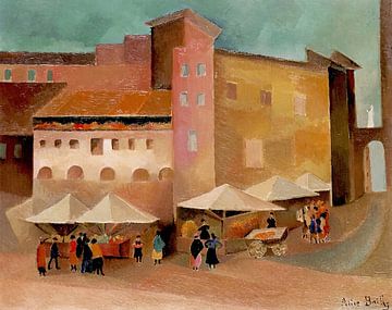 Alice Bailly - Kleiner italienischer Markt (Verona), 1928 van Peter Balan