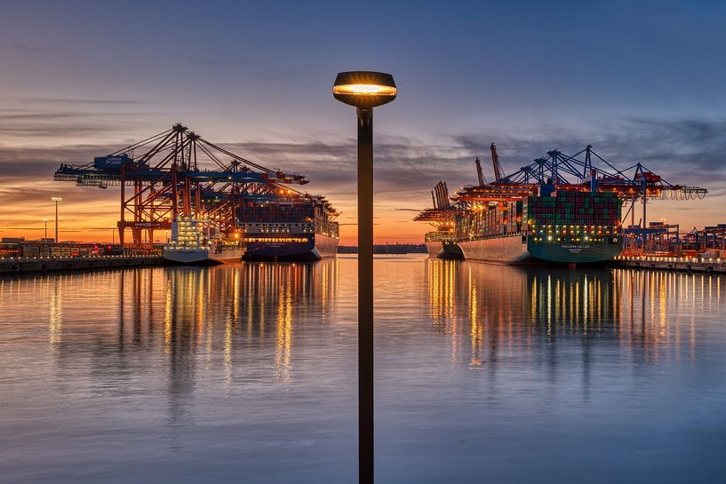 Hamburg - Haven met containerschepen van Dekorative Hamburg Fotos