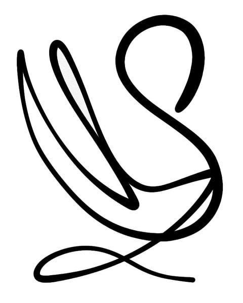 Abstract line drawing, swan by Joyce Kuipers