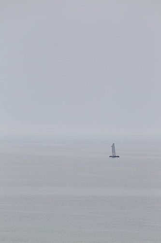 Boot in de Mist, Algarve, Portugal