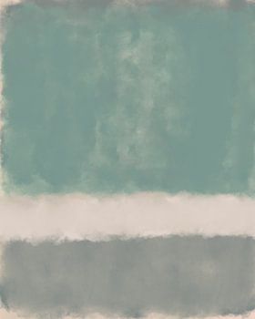 Mintgrün, weiß, grau. Farbfeldmalerei inspiriert von Mark Rothko.