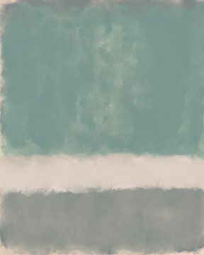Mintgroen, wit, grijs. Kleurenveldschilderij geïnspireerd door Mark Rothko. van Dina Dankers