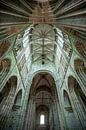 Gros plan sur l'architecture de la cathédrale du Mont Saint Michel en France par Wout Kok Aperçu