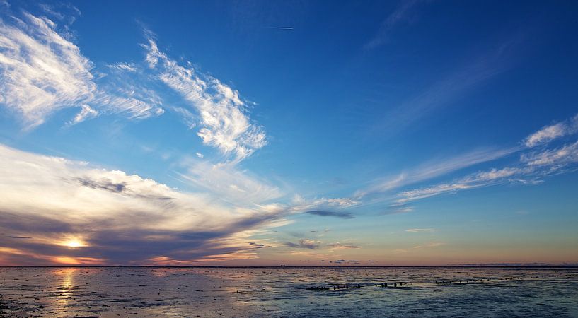 Sunset Wadden Sea by Ruud Lobbes