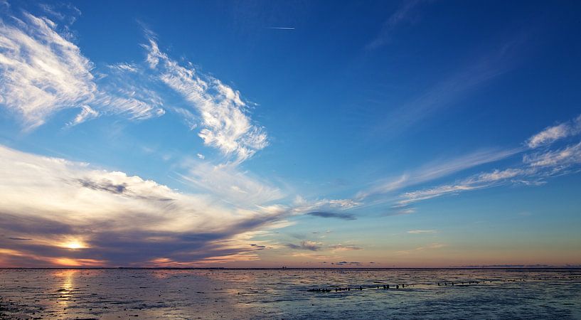 Coucher de soleil sur la mer des Wadden par Ruud Lobbes