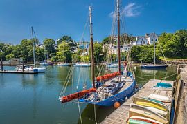 Historic sailing boat in the old harbour of Douarnenez, Brittany by Christian Müringer