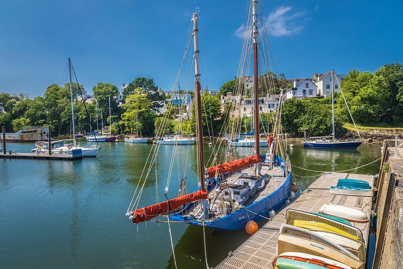 Historic sailing boat in the old harbour of Douarnenez, Brittany by Christian Müringer