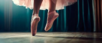 Ballet dansende voeten in de spotlight van Poster Art Shop