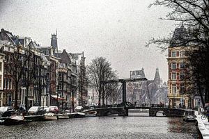 Amsterdam city centre in the winter