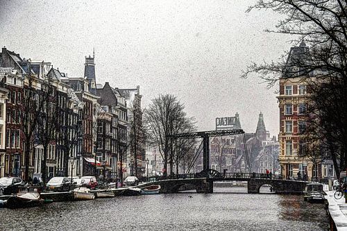 Binnenstad van Amsterdam in de Winter