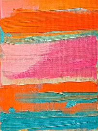 Abstract art in Orange, Rose and blue - 1